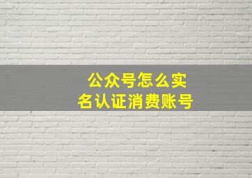 公众号怎么实名认证消费账号