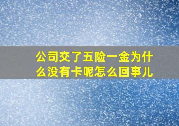 公司交了五险一金为什么没有卡呢怎么回事儿