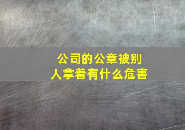 公司的公章被别人拿着有什么危害