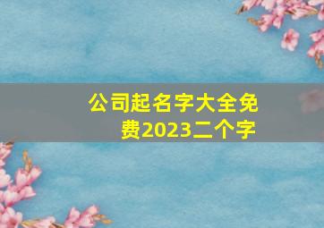 公司起名字大全免费2023二个字