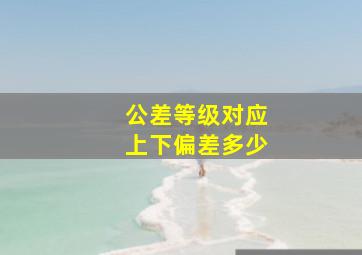 公差等级对应上下偏差多少