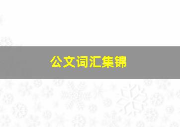 公文词汇集锦