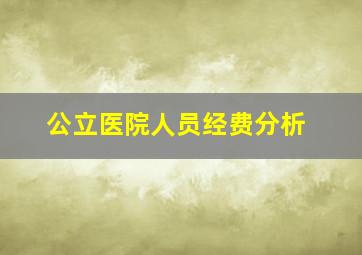 公立医院人员经费分析