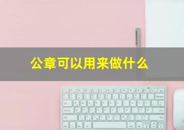 公章可以用来做什么