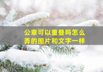 公章可以重叠吗怎么弄的图片和文字一样