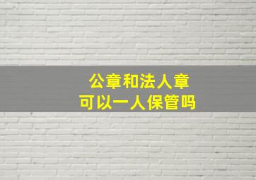 公章和法人章可以一人保管吗