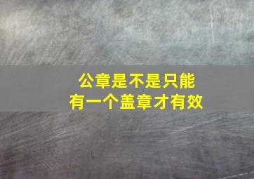 公章是不是只能有一个盖章才有效