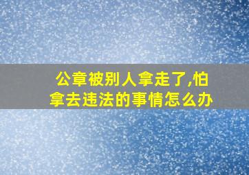 公章被别人拿走了,怕拿去违法的事情怎么办