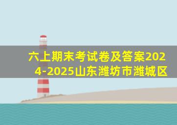 六上期末考试卷及答案2024-2025山东潍坊市潍城区