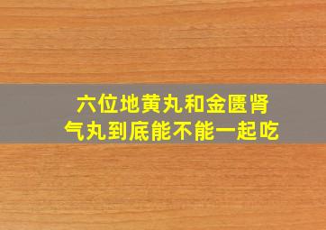 六位地黄丸和金匮肾气丸到底能不能一起吃