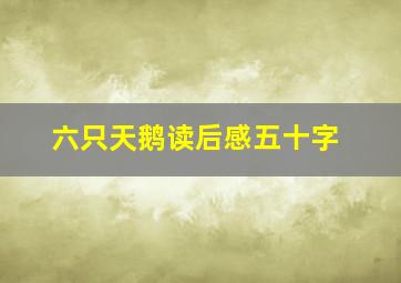 六只天鹅读后感五十字