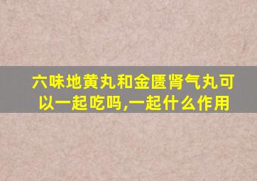 六味地黄丸和金匮肾气丸可以一起吃吗,一起什么作用