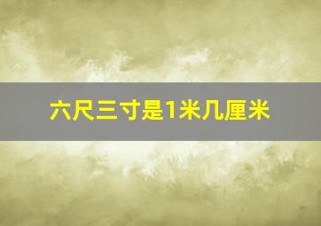 六尺三寸是1米几厘米