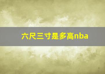 六尺三寸是多高nba