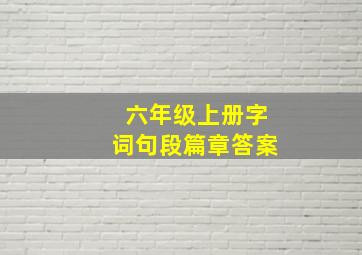 六年级上册字词句段篇章答案