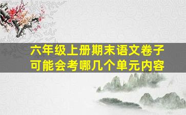 六年级上册期末语文卷子可能会考哪几个单元内容