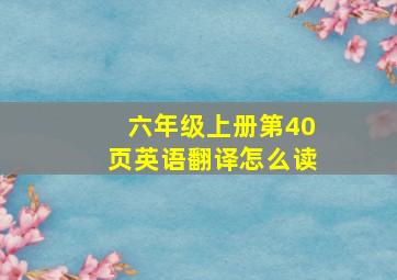 六年级上册第40页英语翻译怎么读