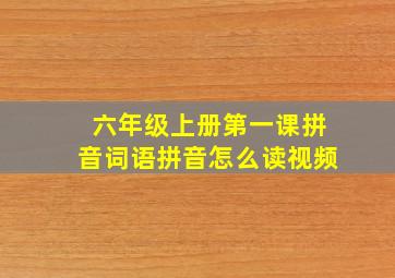 六年级上册第一课拼音词语拼音怎么读视频