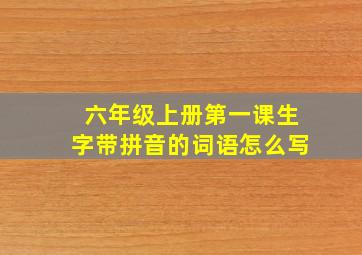 六年级上册第一课生字带拼音的词语怎么写