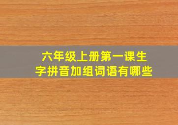 六年级上册第一课生字拼音加组词语有哪些