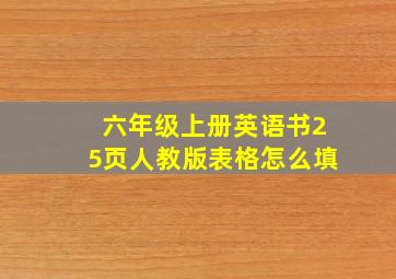 六年级上册英语书25页人教版表格怎么填