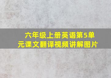 六年级上册英语第5单元课文翻译视频讲解图片