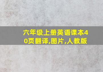 六年级上册英语课本40页翻译,图片,人教版