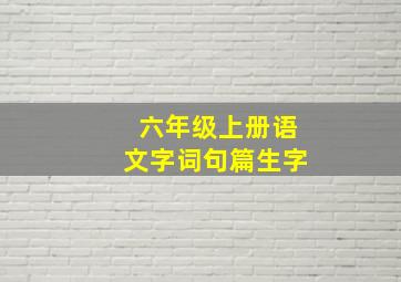 六年级上册语文字词句篇生字