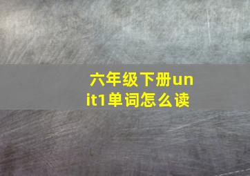 六年级下册unit1单词怎么读