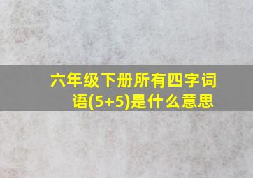 六年级下册所有四字词语(5+5)是什么意思