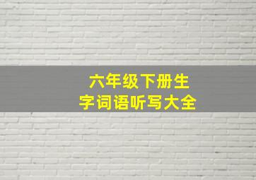 六年级下册生字词语听写大全