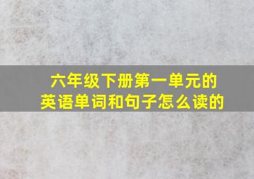 六年级下册第一单元的英语单词和句子怎么读的