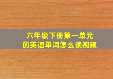 六年级下册第一单元的英语单词怎么读视频