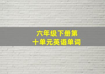 六年级下册第十单元英语单词