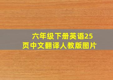 六年级下册英语25页中文翻译人教版图片