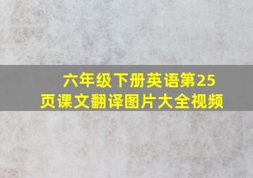 六年级下册英语第25页课文翻译图片大全视频