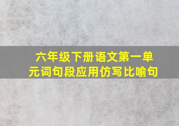 六年级下册语文第一单元词句段应用仿写比喻句