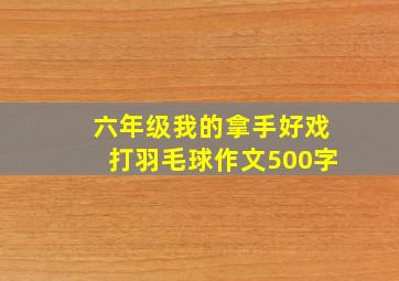 六年级我的拿手好戏打羽毛球作文500字