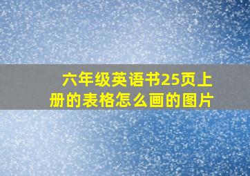 六年级英语书25页上册的表格怎么画的图片