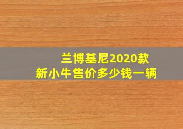 兰博基尼2020款新小牛售价多少钱一辆