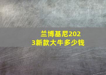 兰博基尼2023新款大牛多少钱