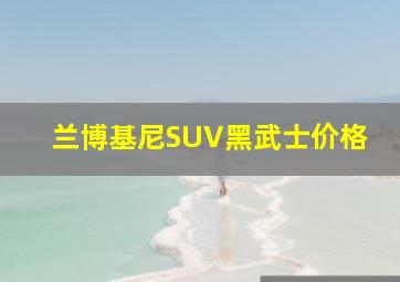 兰博基尼SUV黑武士价格