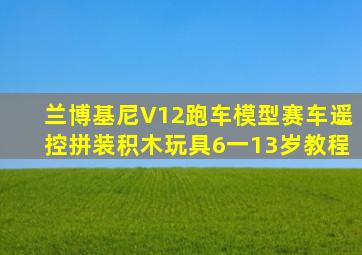 兰博基尼V12跑车模型赛车遥控拼装积木玩具6一13岁教程