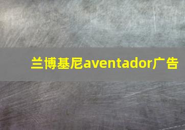 兰博基尼aventador广告