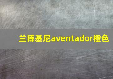 兰博基尼aventador橙色