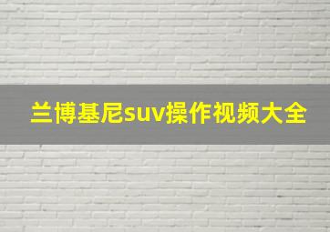 兰博基尼suv操作视频大全