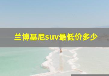 兰博基尼suv最低价多少