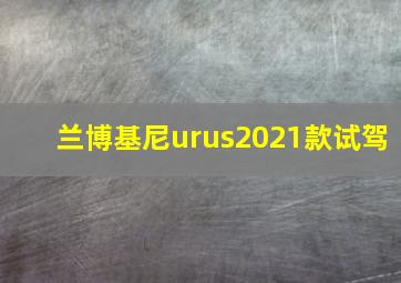 兰博基尼urus2021款试驾