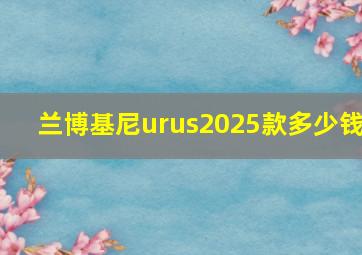 兰博基尼urus2025款多少钱