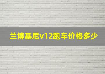 兰博基尼v12跑车价格多少